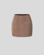 High-Waist 2-in-1 Corduroy A-Line Mini Skirt
