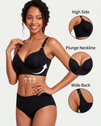 Push-Up Back Smoothing Bra-Brown