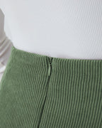 High-Waist 2-in-1 Corduroy A-Line Mini Skirt