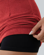 High-Waist 2-in-1 Corduroy A-Line Mini Skirt