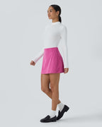 High-Waist 2-in-1 Corduroy A-Line Mini Skirt