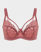 Plus Size Floral Lace Minimizer Underwire Bra