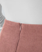 High-Waist 2-in-1 Corduroy A-Line Mini Skirt