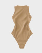 Slim-Fit Sleeveless Bodysuit Top