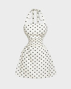Ruched Tie-Back Halter A-Line Dress