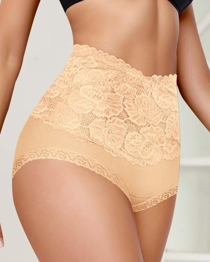 Comfy Everyday High-Waist Panties with Lace Trim, 5-Pack