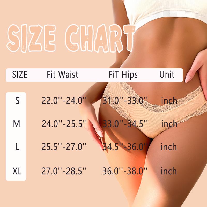 Women's Cotton Panties Lace Low Rise