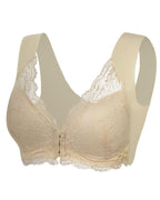 Shapecurve Women's Contrast Lace Hook & Eye Front PushUp Bra