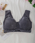 Shapecurve Women's Contrast Lace Hook & Eye Front PushUp Bra