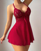 Lace Mesh Backless Babydolls
