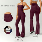 Women’s Halter Neck Bodycon Flare Jumpsuit – Stretchy, Butt-Lifting Activewear
