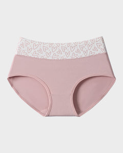 Soft Cotton Heart Print High-Waist Panties (6 Pack)