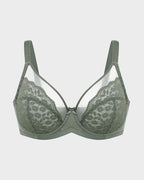 Floral lace shaping plus size bra