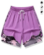 Womens Athletic Shorts with Built In Liner and Drawstring Waist