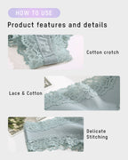 Women's Cotton Panties Lace Low Rise