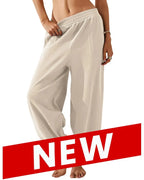Women’s Baggy Wide-Leg Elastic Waist Pants with Pockets