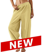 Women’s Baggy Wide-Leg Elastic Waist Pants with Pockets