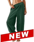 Women’s Baggy Wide-Leg Elastic Waist Pants with Pockets