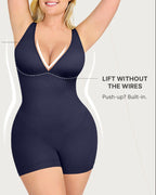 Deep V Bodycon Romper – Sculpt & Tummy Control