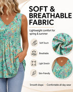 Women’s Peplum Tank Tops Sleeveless V-Neck Stretchy Summer Babydoll Tops