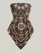 Boho Plus Size Ethnic Print Tube Top Asym Hem