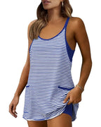 Casual Sleeveless Mini Dress With Built-In Shorts