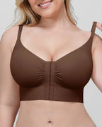 Seamless Push-Up Bra Top with Front Closure