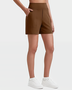 High-Waisted Athletic Bermuda Shorts With Pockets