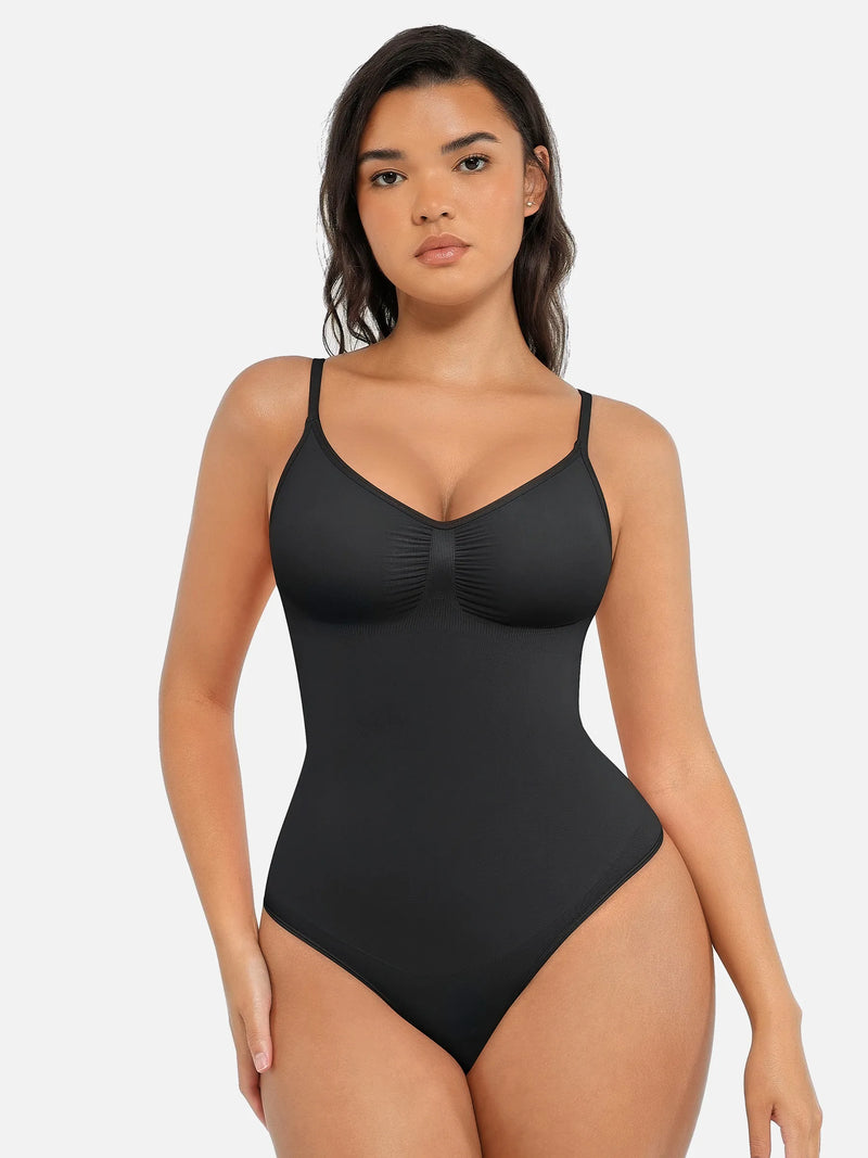 Seamless Covered Bust Jumpsuit Thong Bodysuit Fit