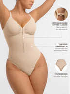 Shapecurve Tummy Control Seamless Zipper Shaping Bodysuit