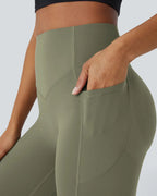 High Waisted Tummy Control Workout Leggings with Side Pockets