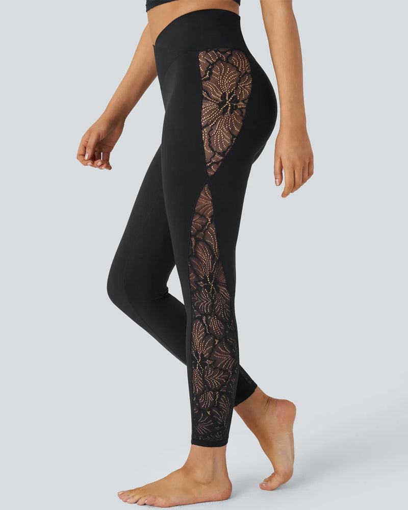 High-Waist Tummy Control Butt Lifting Lace Leggings