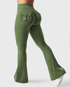 Flared Butt Lifting Leggings with Pockets