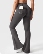 Flared Butt Lifting Leggings with Pockets